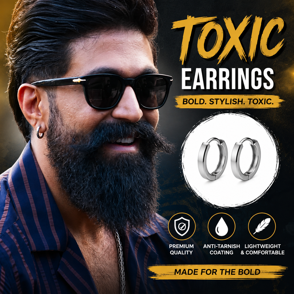 Toxic Steel Earrings for Men & Women | Stainless Steel Bali Earrings