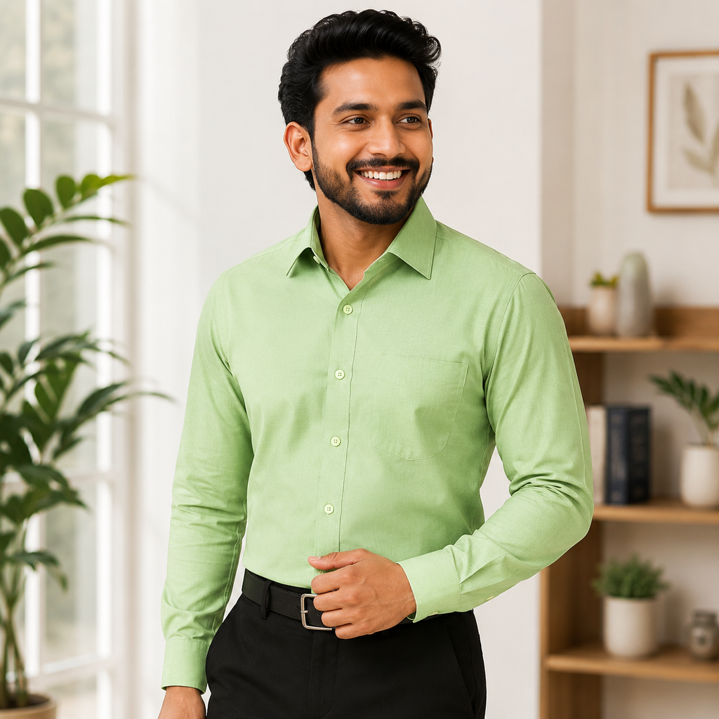 Men’s Premium Solid Cotton Blend Formal Shirts – Pack of 3