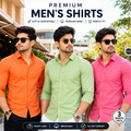 Men’s Premium Solid Cotton Blend Formal Shirts – Pack of 3