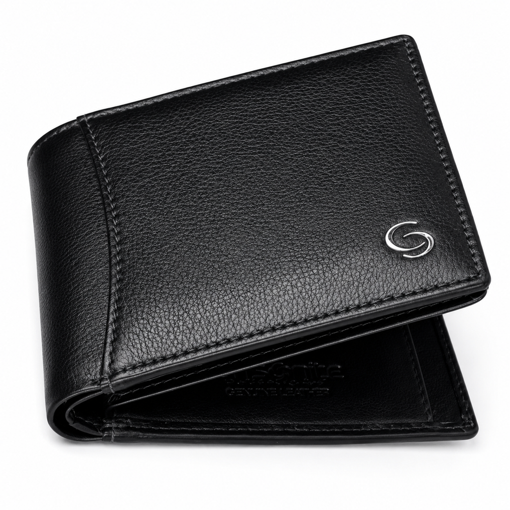 Men’s Premium Brown Genuine Leather Bi-Fold Wallet with RFID Blocking