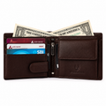 Men’s Premium Genuine Leather RFID Blocking Bifold Wallet – Brown