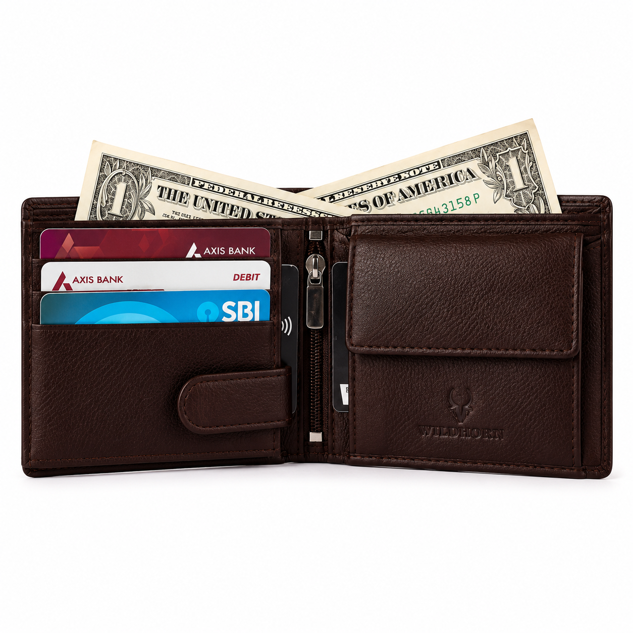 Men’s Premium Genuine Leather RFID Blocking Bifold Wallet – Brown