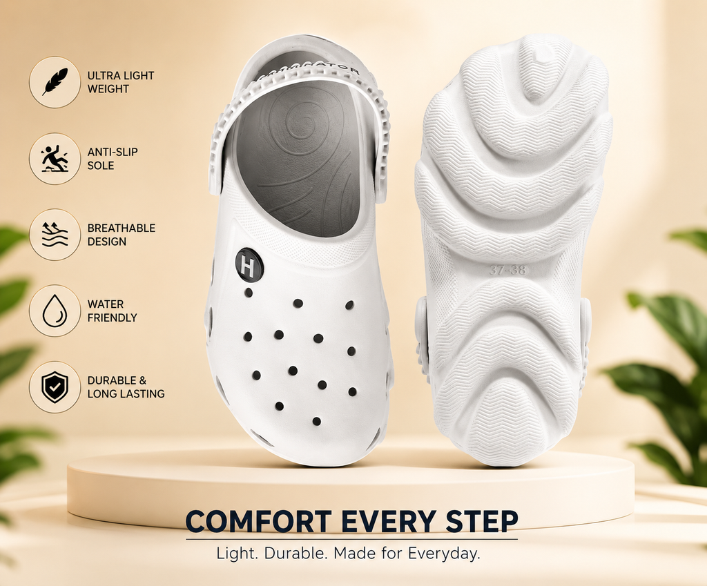 Men’s Casual Grey EVA Clogs | Lightweight, Soft & Comfortable Slip-On Sandals