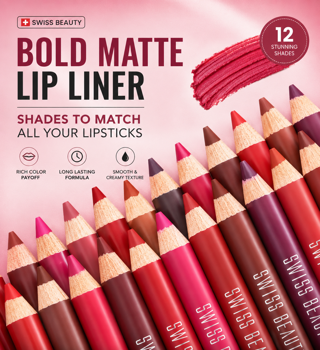 Swiss Beauty Bold Matte Lip Liner Pencil – Perfect Maroon | Long-Lasting & Smooth Finish