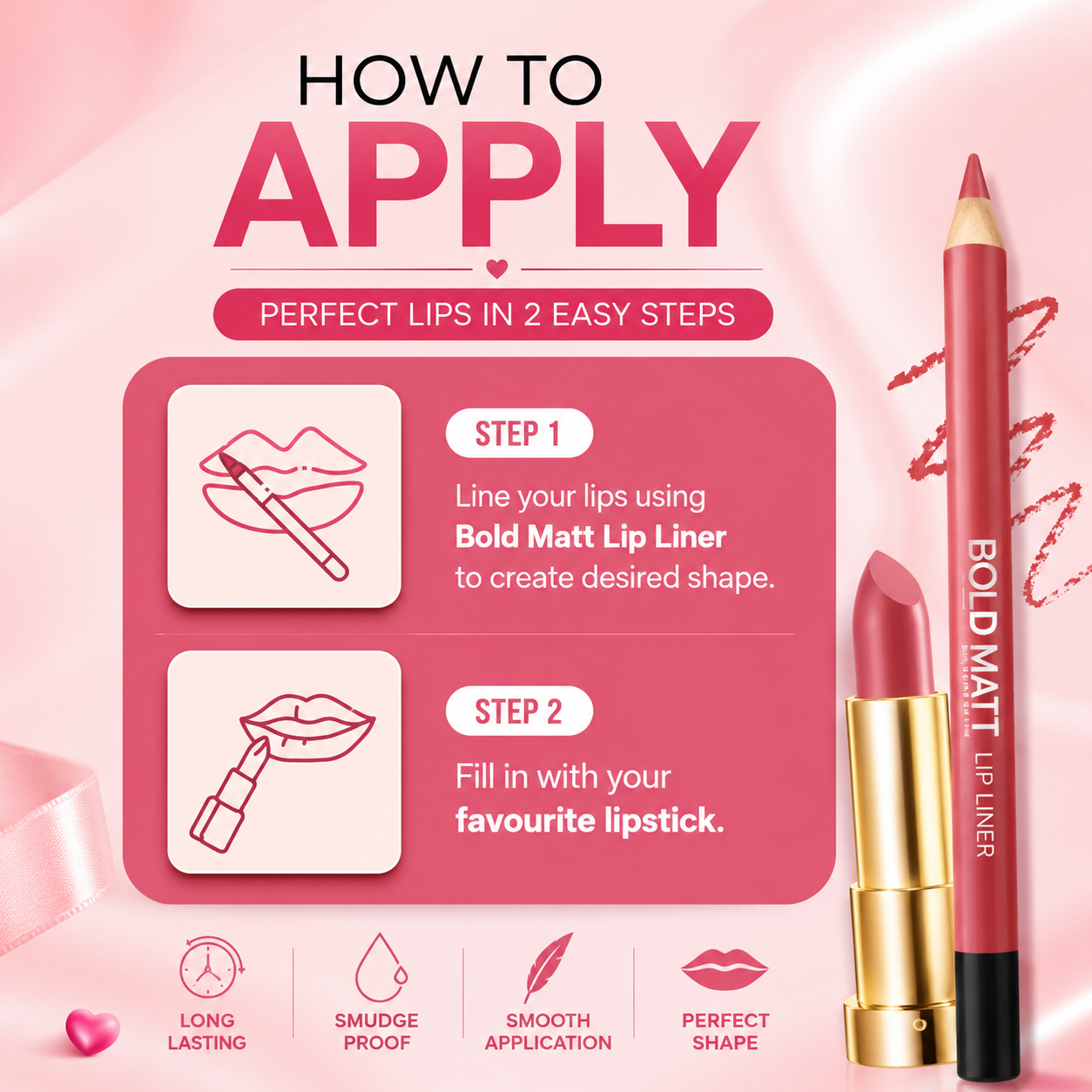 Swiss Beauty Bold Matte Lip Liner Pencil – Perfect Maroon | Long-Lasting & Smooth Finish