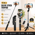 70cm Extendable 3-in-1 Selfie Stick Tripod with Bluetooth Remote