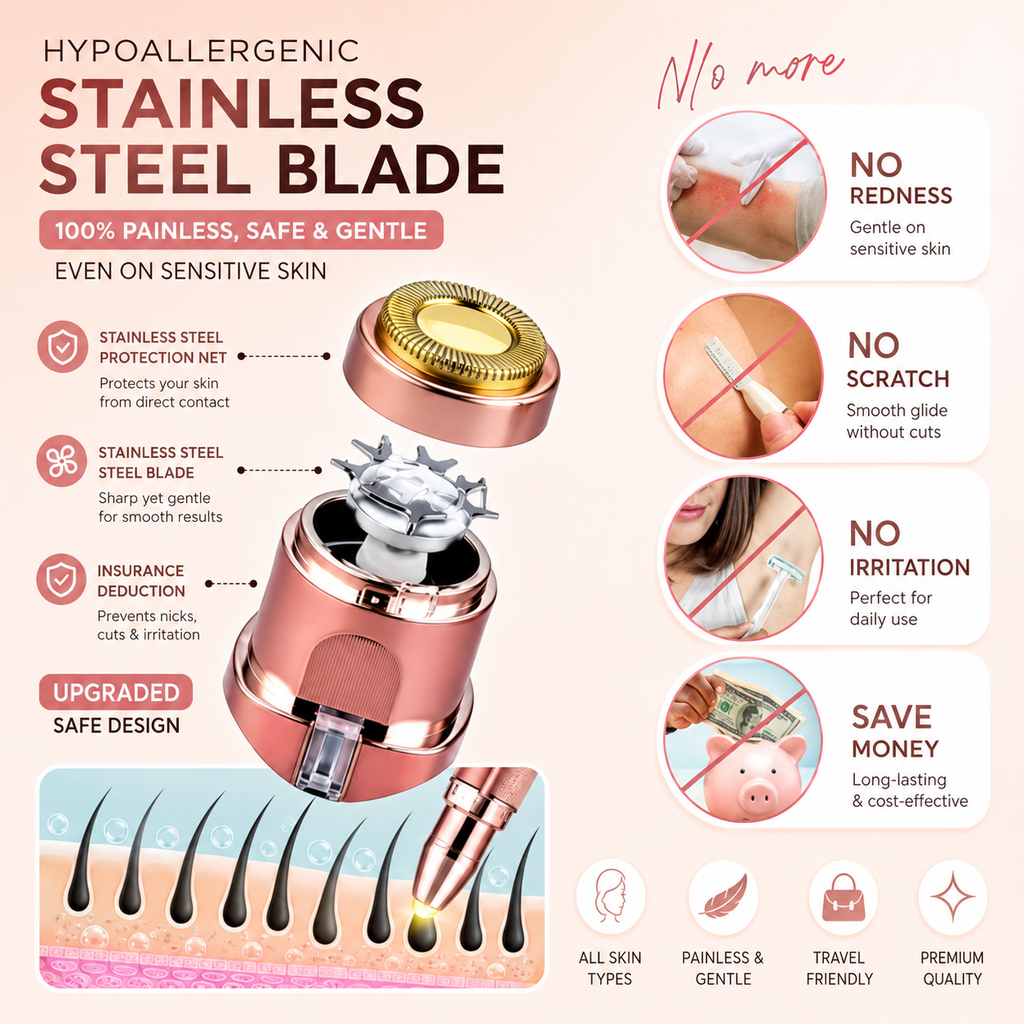 2-in-1 Rechargeable Facial Hair Remover & Eyebrow Trimmer for Women