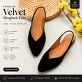 Women's Black Velvet Ballerina Flats | Comfortable Slip-On Casual Shoes