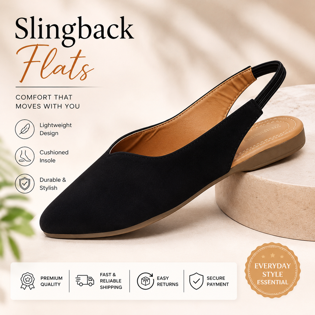 Women's Black Velvet Ballerina Flats | Comfortable Slip-On Casual Shoes