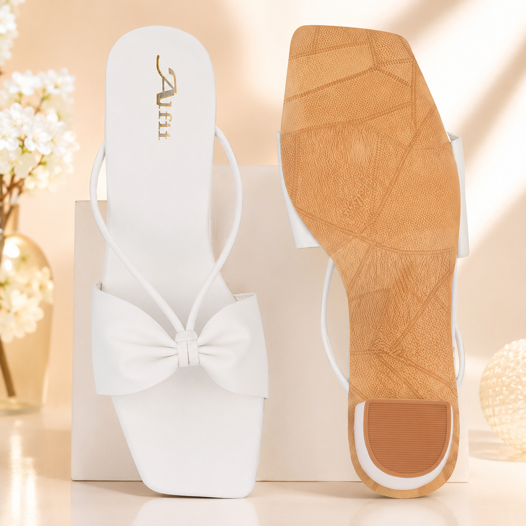 Women's Stylish White Block Heel Sandals | Comfortable Casual & Party Wear