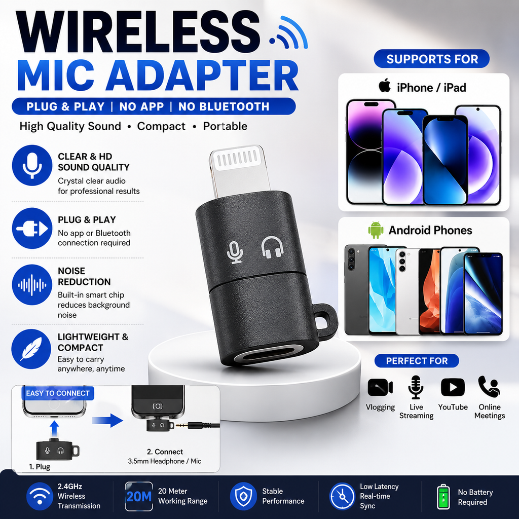 Wireless Microphone for iPhone & Android