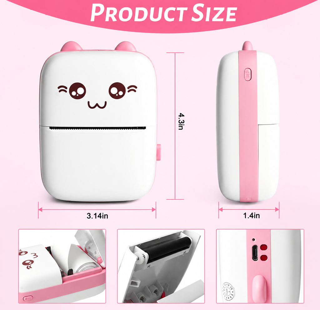 Mini Thermal Printer | Bluetooth Inkless Pocket Printer