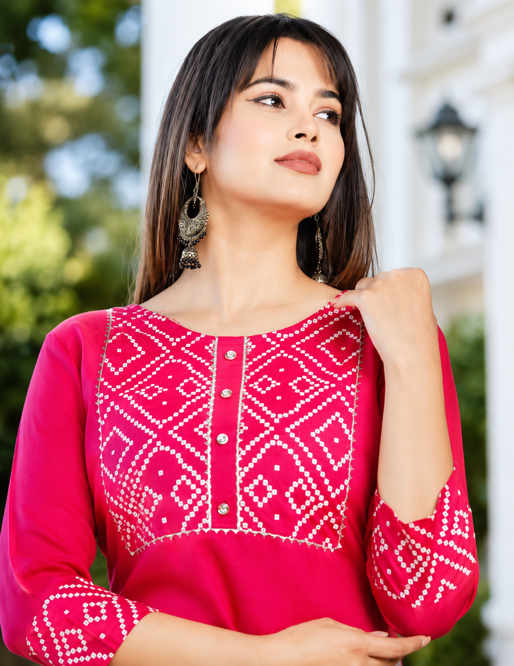 Women's Pink Rayon Printed Straight Kurti | Ethnic Casual & Festive Wear