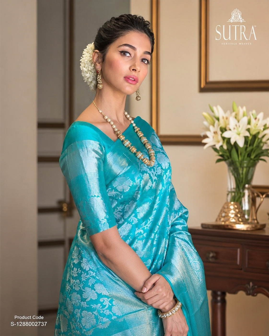 💙 Elegant Banarasi Silk Saree for Women – Blue