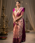 Jaquard Saree For Women (Pink, 6.3m)