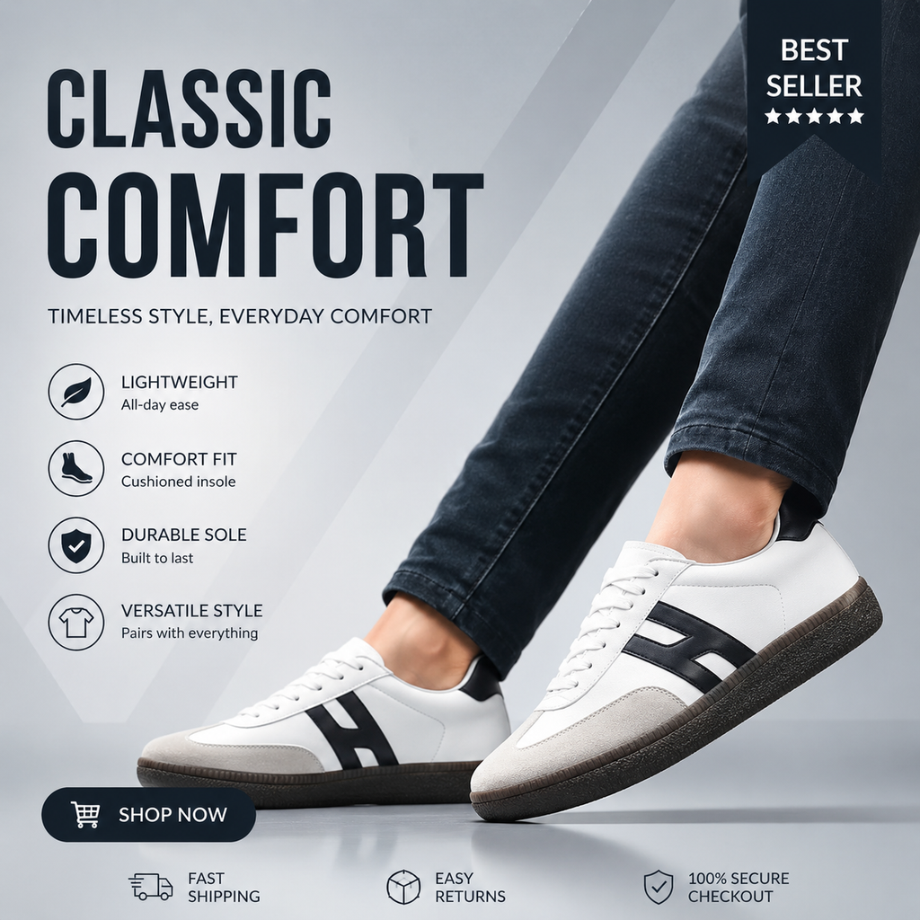 Anjrs Men's Casual Running Shoes – Lightweight Comfortable Sneakers for Daily Wear