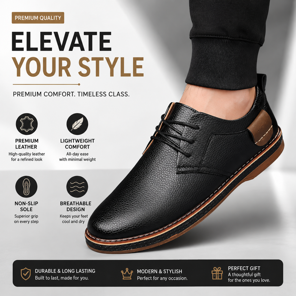 Men's Black Formal Casual Loafers | Premium Comfortable Slip-On Business & Office Shoes