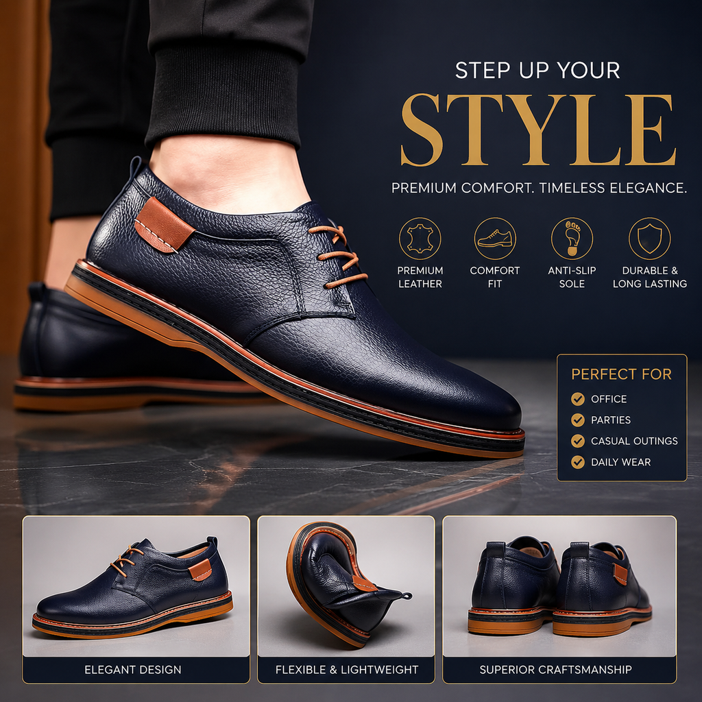 Men's Black Formal Casual Loafers | Premium Comfortable Slip-On Business & Office Shoes