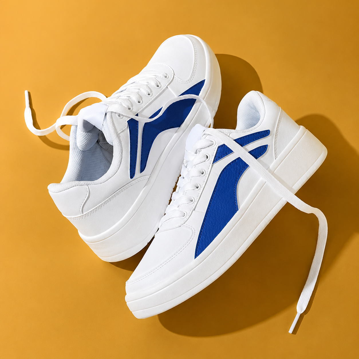 Men's Lightweight Running & Walking Shoes | Breathable Casual Sports Sneakers – White & Blue