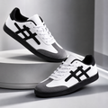 Men's Casual Streetwear Sneakers | Lightweight Comfortable Walking & Everyday Shoes – White & Black