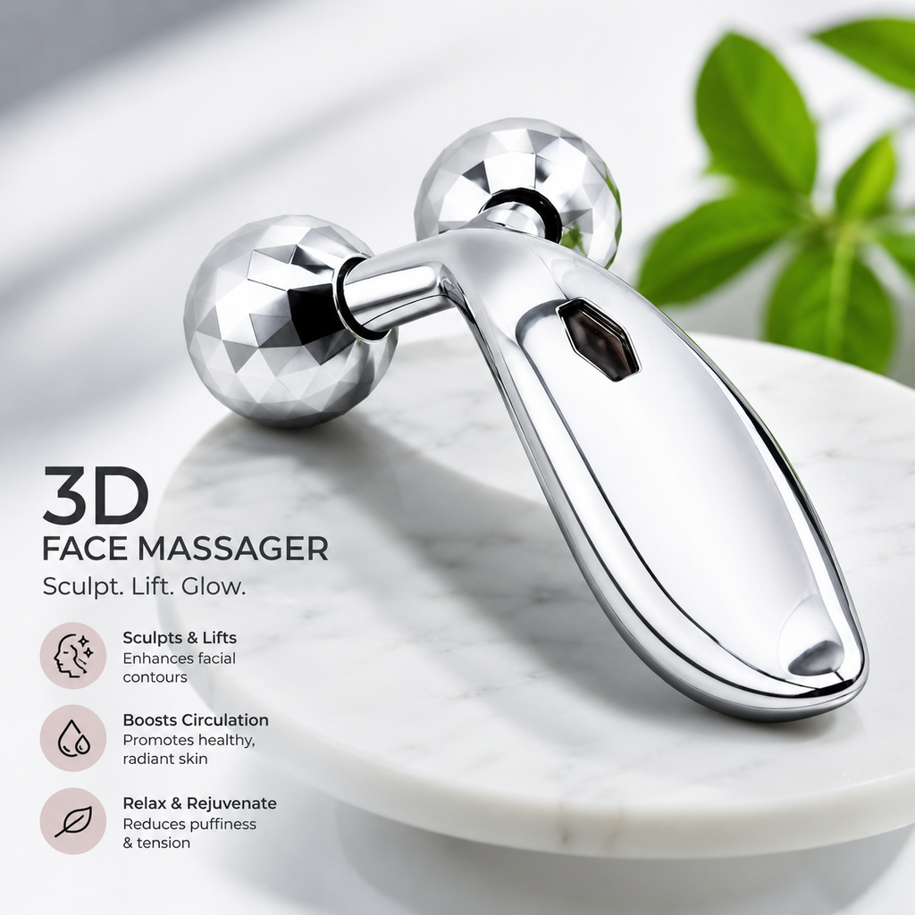 3D Roller Massager Tool | Stainless Steel Full Body Massage Roller for Face, Neck, Back & Muscle Relaxation