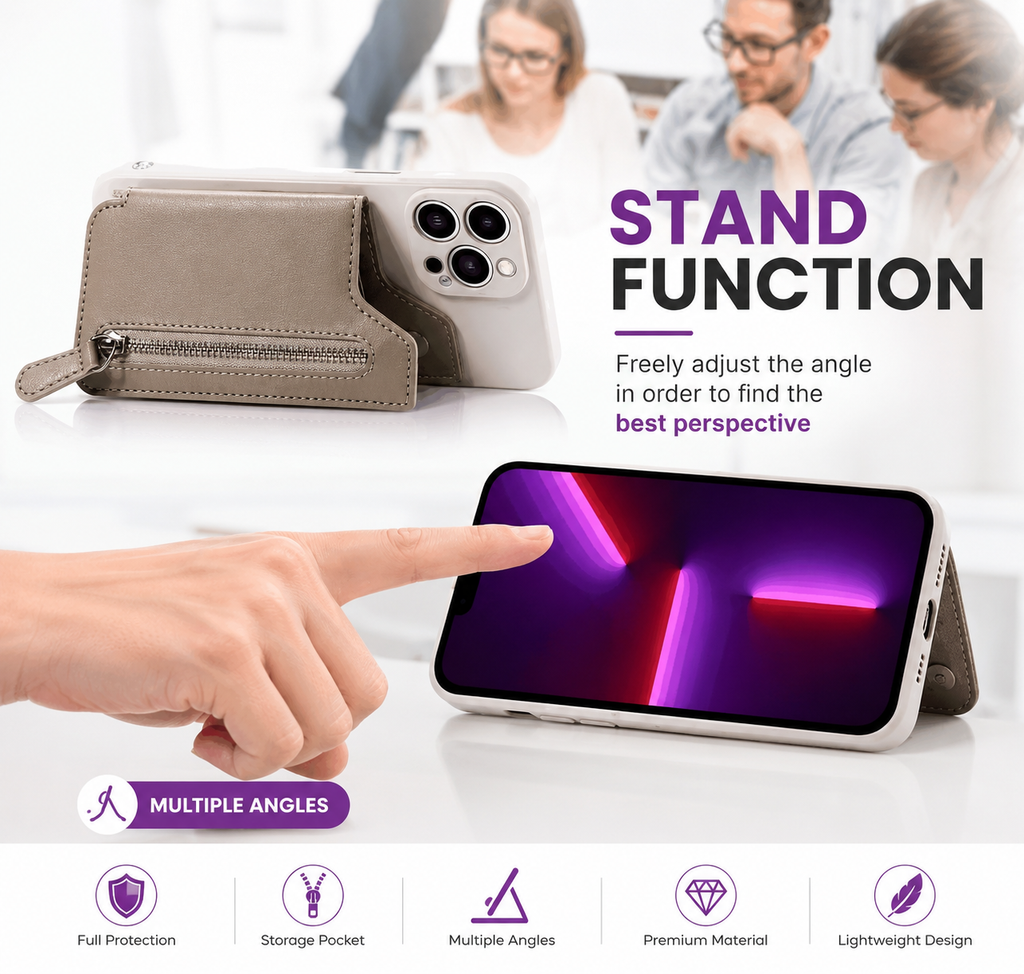Multi-Functional Silicone Stick Wallet Case for iPhone & Android – Card Holder Phone Cover