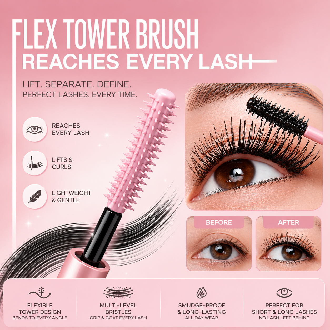 Pippal Sky High Waterproof Mascara | Ultra Volume & Lengthening Lash Mascara 10g