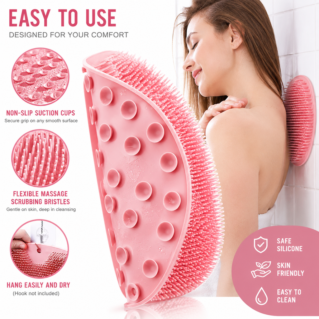 Silicone Body & Foot Scrubber Pad | Multi-Use Exfoliating Bath Brush for Deep Cleansing & Massage
