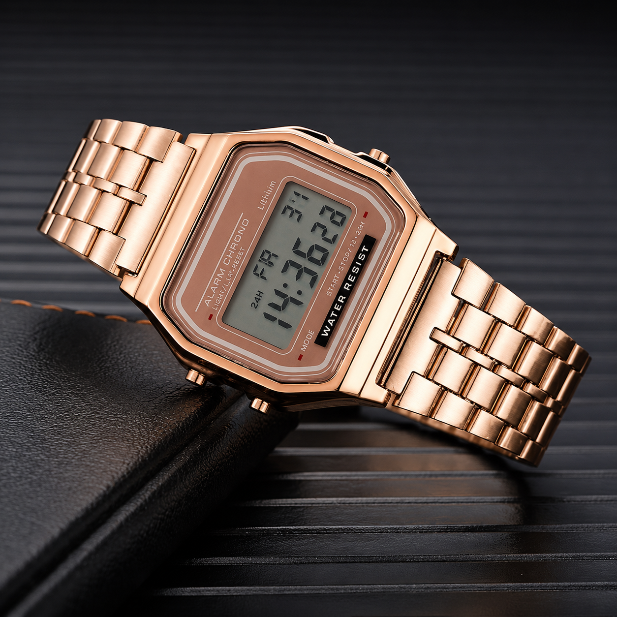 Casio Style Vintage Digital Watch | Unisex Waterproof LED Alarm Watch with Stopwatch & Date Display