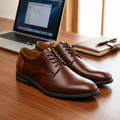 Men's Brown Vegan Leather Semi Casual Lace-Up Shoes | Stylish Office & Casual Wear