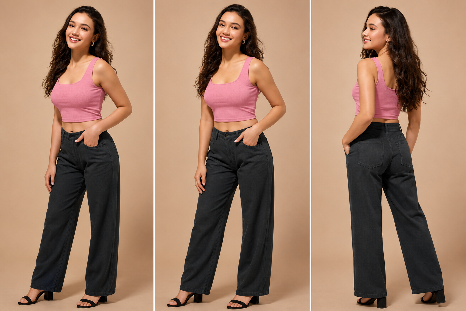 Women's Cotton Blend Solid Crop Top – Peach Pink Casual Sleeveless Top