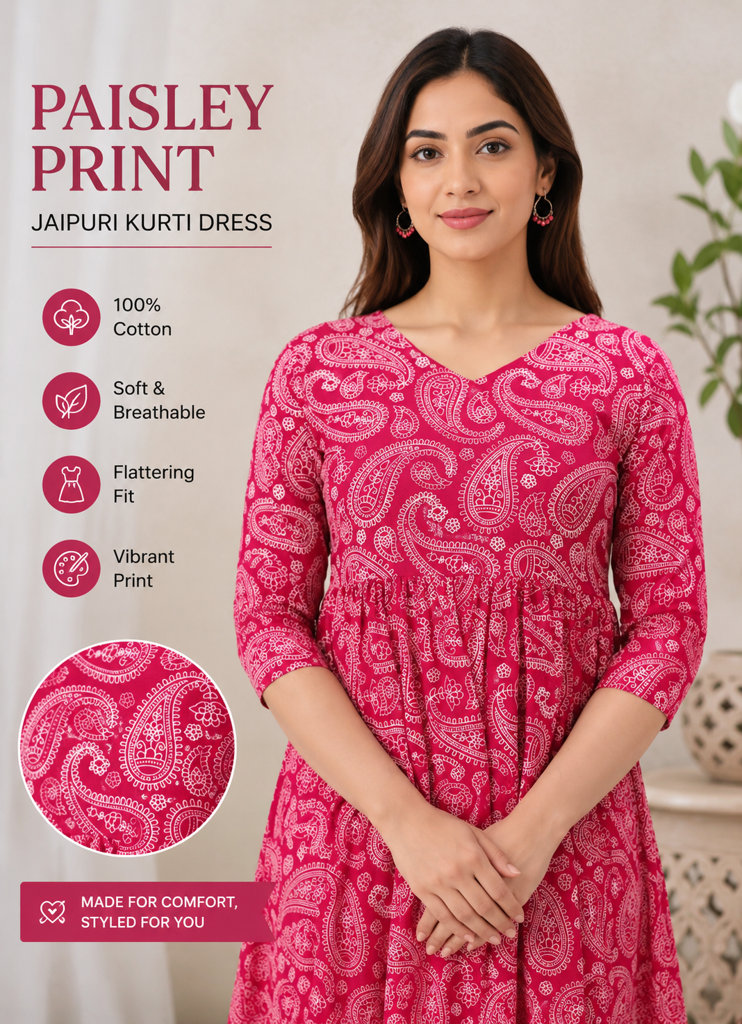 Women's Printed Pink Co-Ord Set | Stylish Two-Piece Matching Outfit for Women