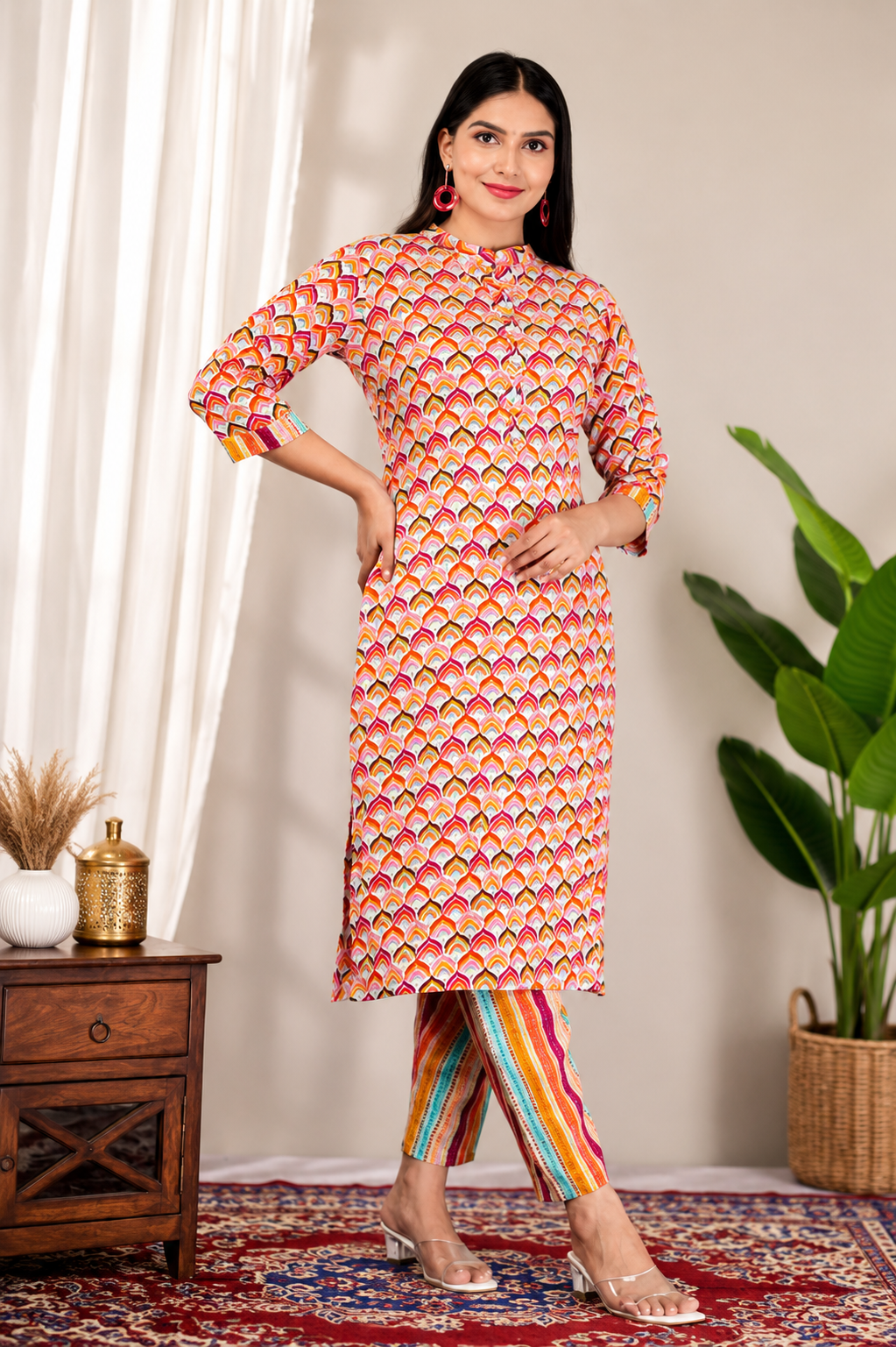 Graceful Printed Kurta Pant Set for Women | Stylish Ethnic Co-Ord Outfit