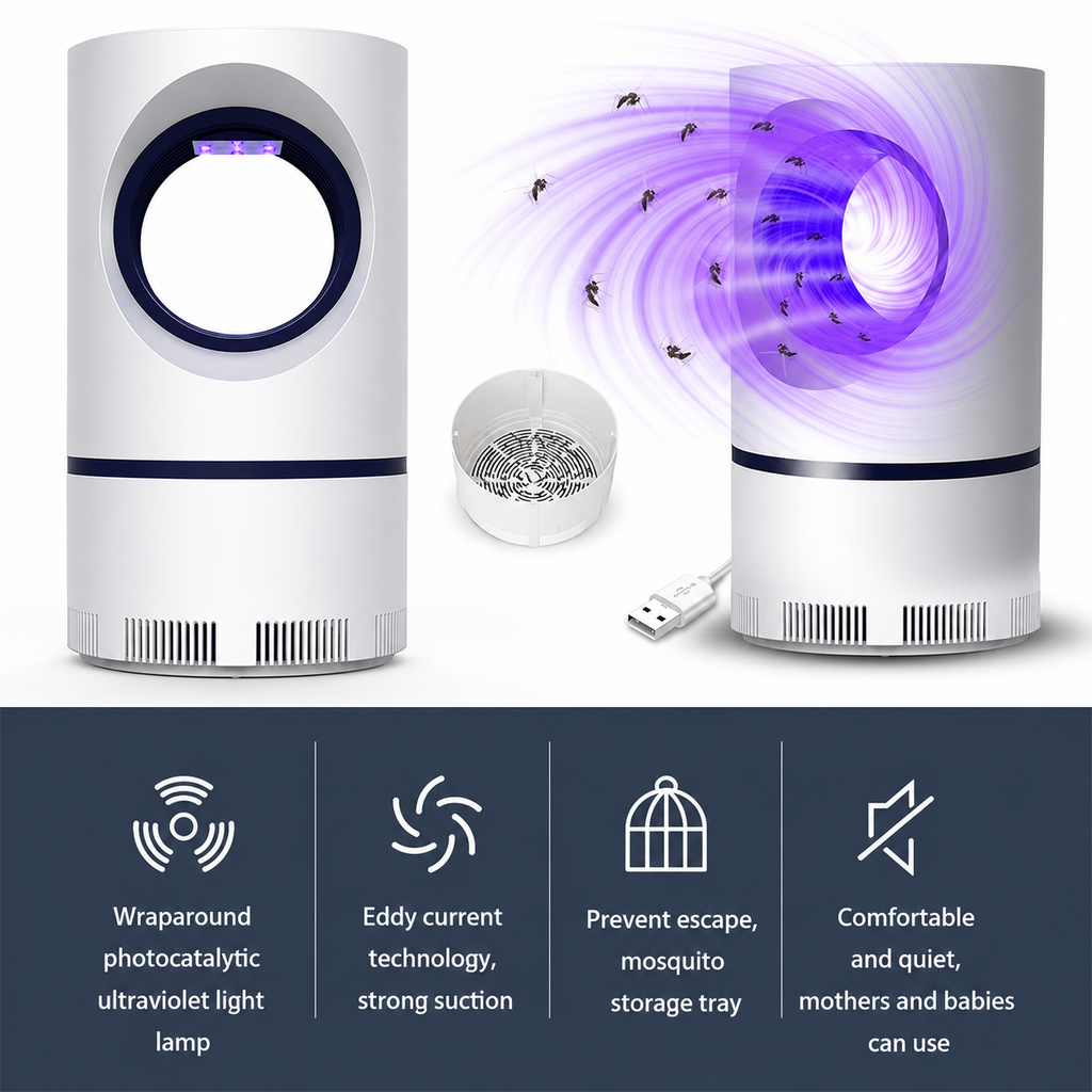 Mosquito Killer Lamp USB Electric Bug Zapper Indoor Mosquito Trap Night Light