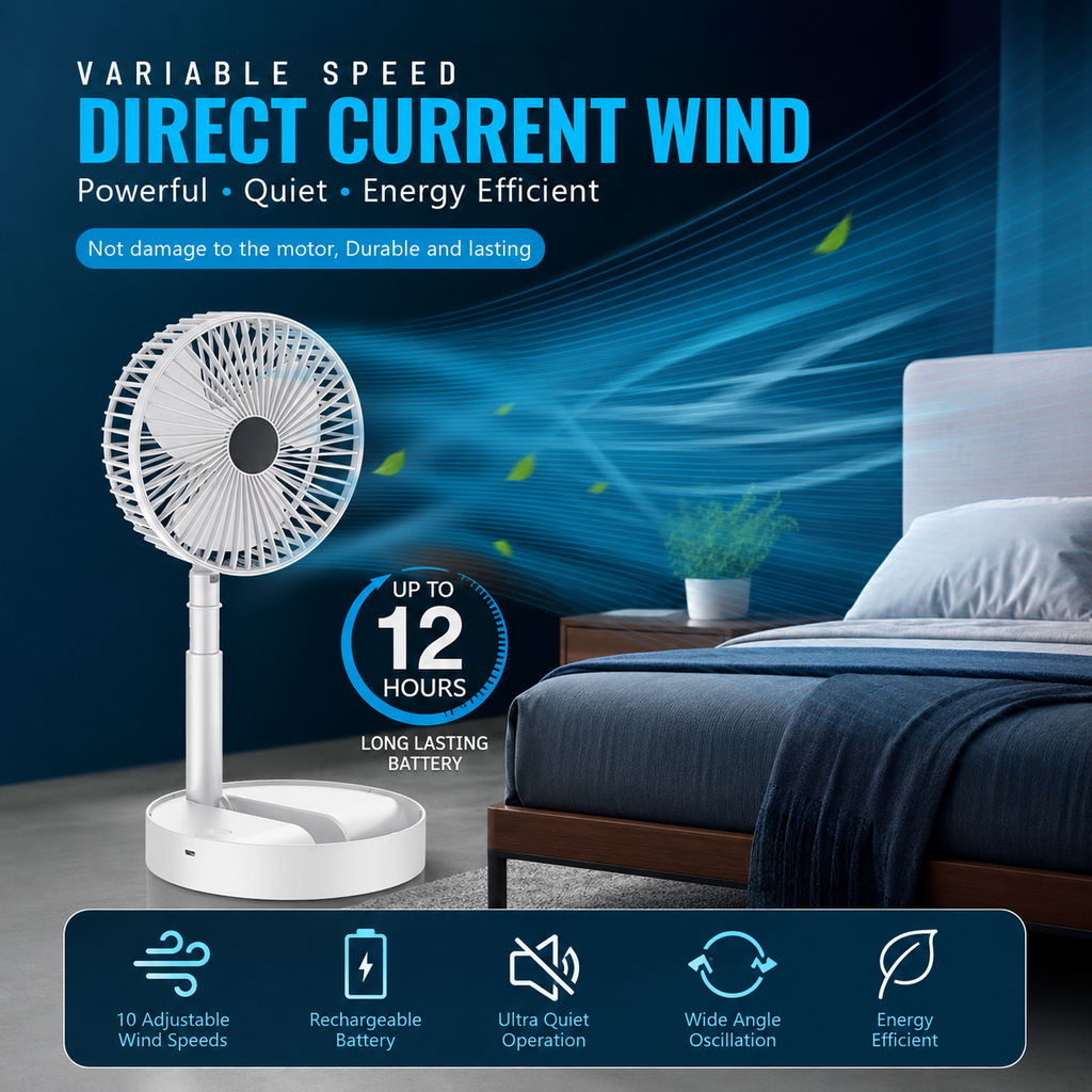 Portable Mini Air Cooler Fan with USB Rechargeable Battery – 3 Speed Desk Cooling Fan