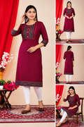 Elegant Maroon Kurti for Women – Comfortable Ethnic Wear