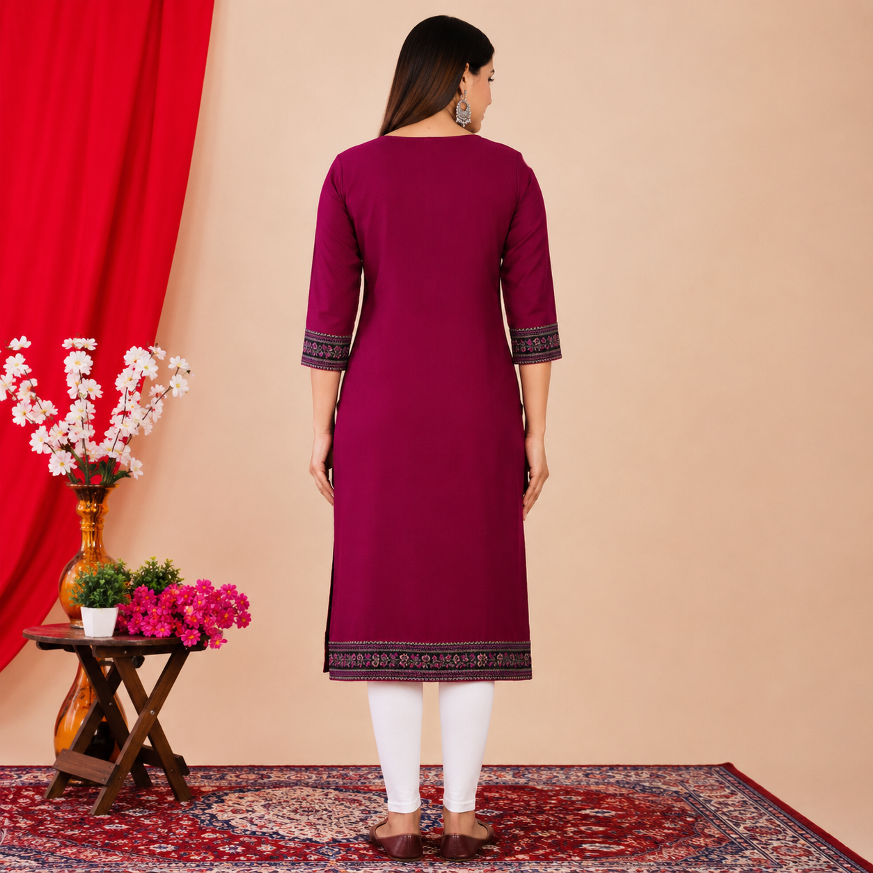 Elegant Maroon Kurti for Women – Comfortable Ethnic Wear