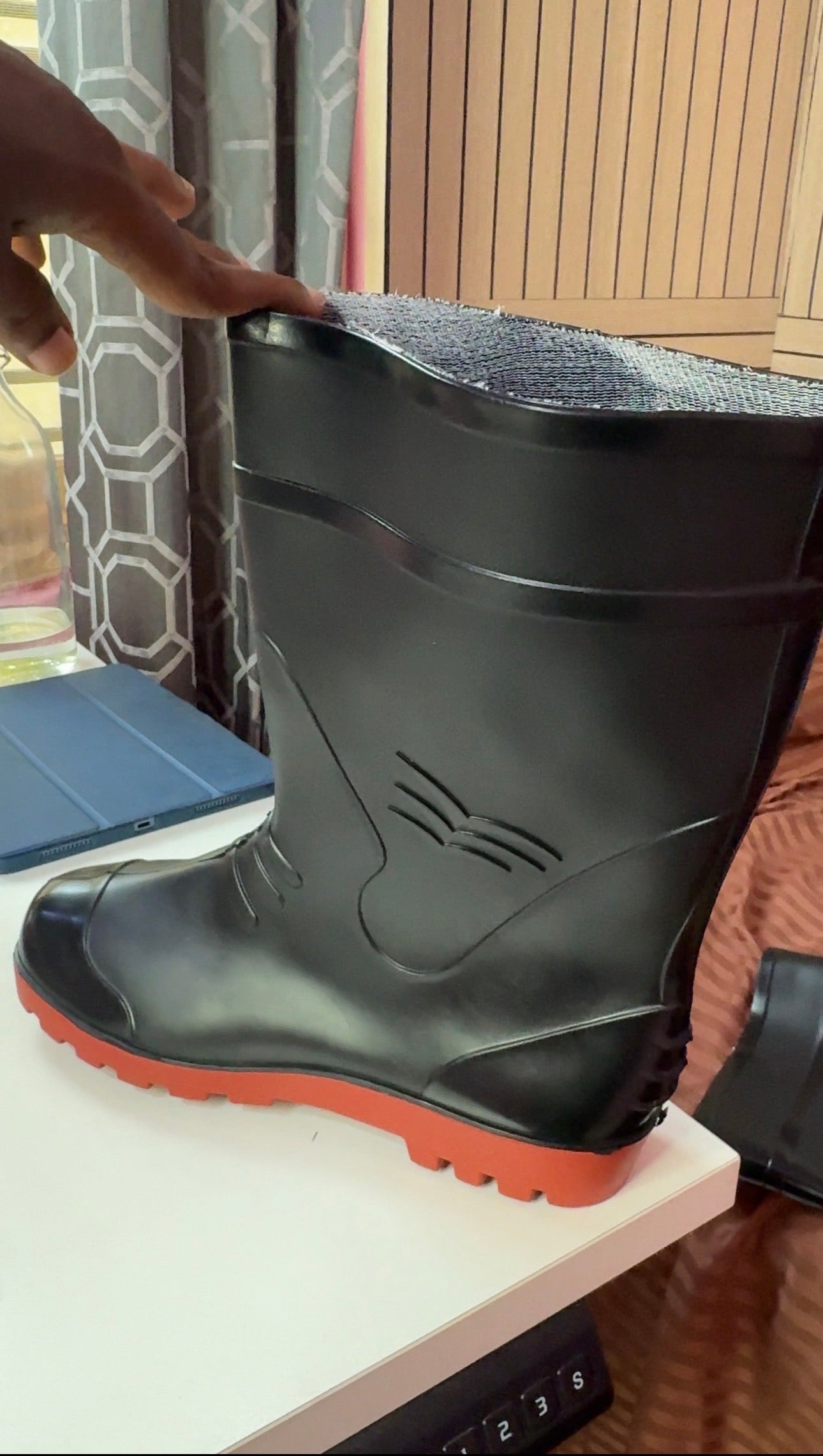 Men's Black PVC Waterproof Rain Boots | Anti-Slip Gumboots