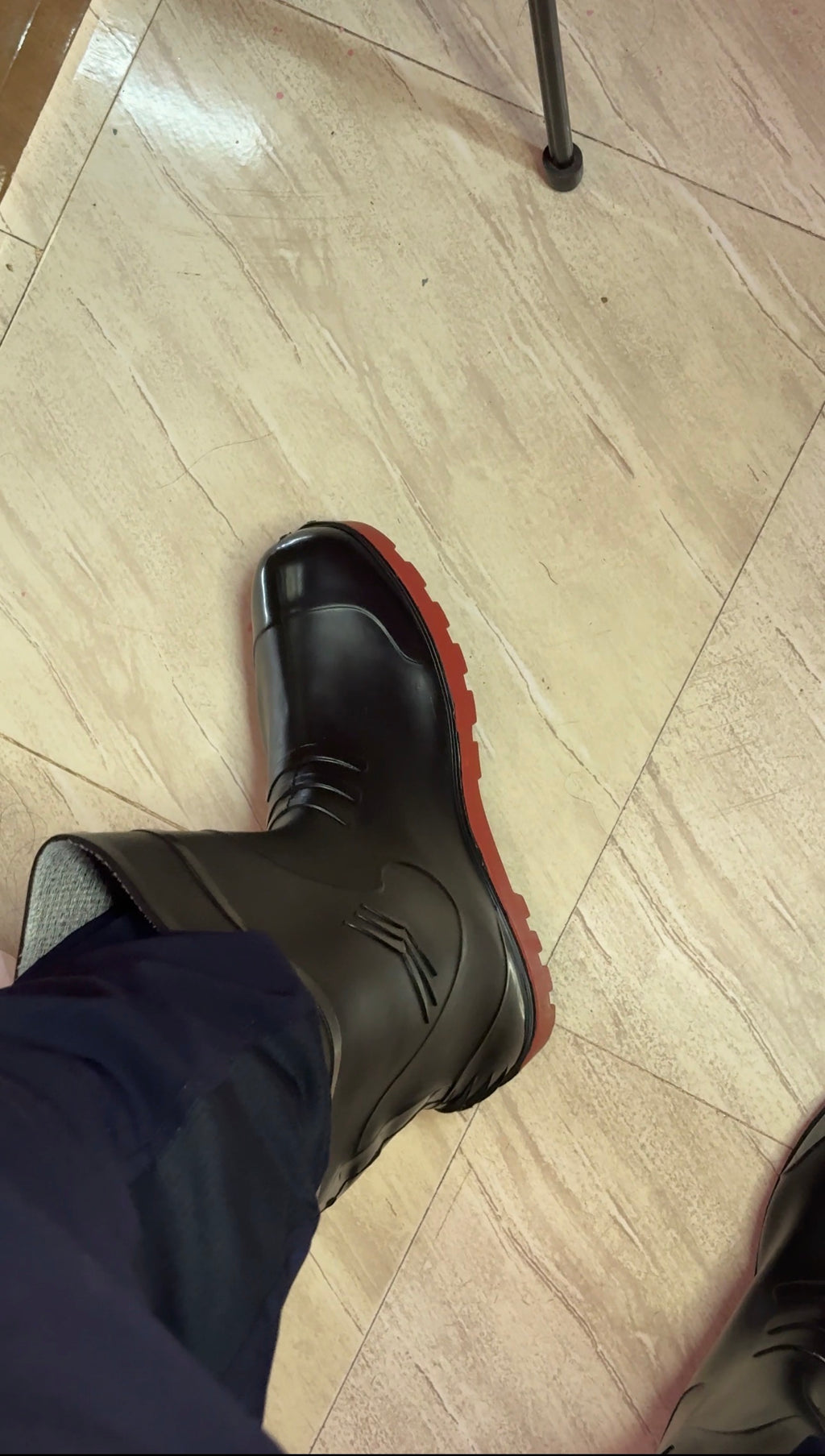 Men's Black PVC Waterproof Rain Boots | Anti-Slip Gumboots