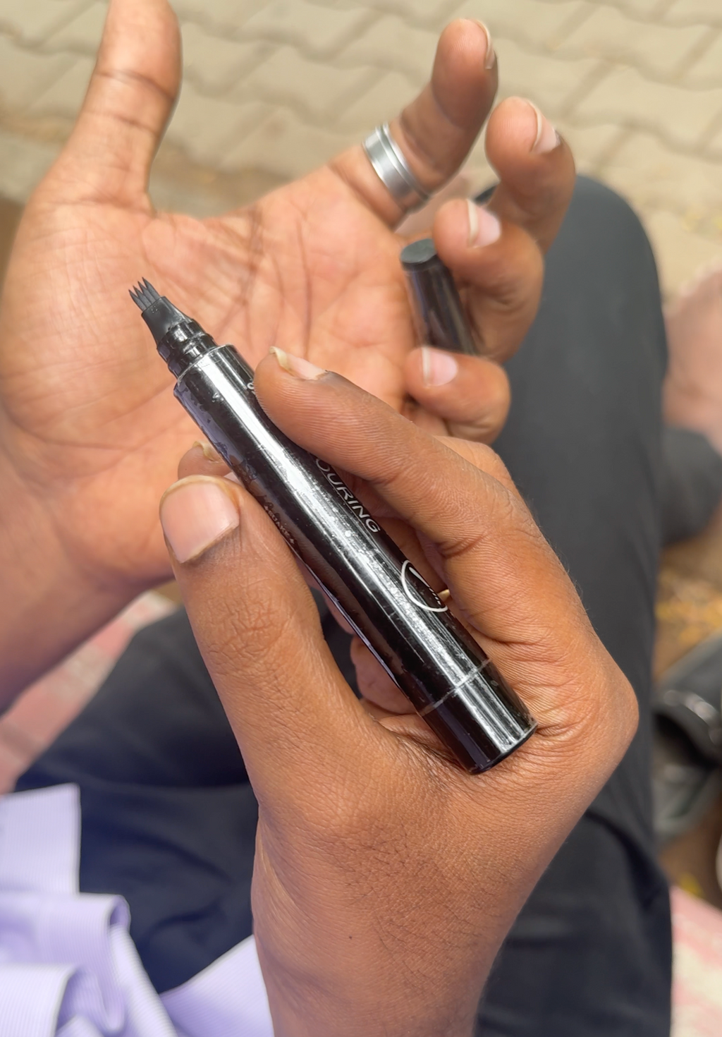 Waterproof Eyebrow Pen – Long Lasting Liquid Brow Pencil | Natural Hair-Like Strokes (Black)
